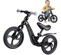 Ricokids Draisienne pour Enfant - Selle réglable en Hauteur - Roues en polyuréthane Anti-crevaison 12" - Noir