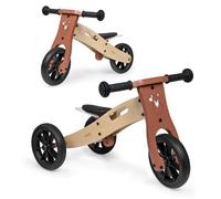 Hauck First Ride Eco 2in1 en Bois | Tricycle & Draisienne Evolutive dès 1 an à 20 kg | Roues 7,5" | Selle Réglable | Poignée de Transport | Motif Renard