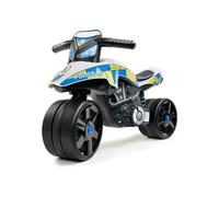 Draisienne Moto FALK Police - Grandes roues, Guidon directionnel, Siège 33 cm, Blanc/Noir/Bleu/Jaune