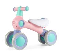 Draisienne pour bébé, siège rembourré réglable, 4 roues silencieuses, sans pédales, rose