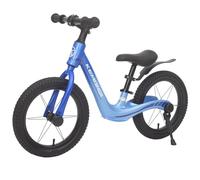 Draisienne pour enfants de 3 à 6 ans, garçons et filles, roues de 14 pouces, poids léger en magnésium, sans pédales, avec pied de support, garde-boue et siège en hauteur, montage facile, bleu