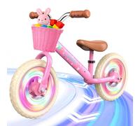 Draisienne pour tout-petits de 2, 3, 4, 5 ans avec roues lumineuses - Draisienne pour enfants de 2 à 5 ans, jouet d'anniversaire, cadeau de Noël, siège/guidon réglable, assemblage en 10 minutes