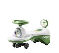 draisienne Poussette Wiggle Car for Tout-Petits, Jouet Coulissant avec Musique et lumières, Trotteur for bébés, Pieds au Sol, for garçons et Filles Electrique(Groen,Normal Wheel)