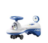 draisienne Poussette Wiggle Car for Tout-Petits, Jouet Coulissant avec Musique et lumières, Trotteur for bébés, Pieds au Sol, for garçons et Filles Electrique(Blauw,Normal Wheel)