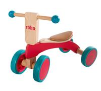 Draisienne Sans Pédale Roba Pour Enfants De 1 À 3 Ans - Vélo En Bois À 4 Roues Caoutchoutées - Rouge Et Vert