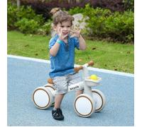 Draisienne, selle réglable, roues silencieuses, pour les enfants de 1 à 3 ans, jusqu'à 20 kg, marron/blanc
