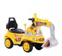 draisienne Tracteurs Jouets for Enfants, excavatrice à conducteur Marchant, Sons musicaux, excavatrice, Scooter, Bulldozer Electrique(Geel,Twist Car+6 Toy Car+Pedals)