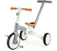 Draisienne Tricycle - HYPERMOTION - Evolutif Pliable - 3 ou 2 Roues - Pédales Amovibles - Gris