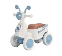 draisienne Trottinette à 4 Roues for Enfants avec Musique et lumière LED, Voiture oscillante for garçons et Filles de 1 à 3 Ans, vélo d'équilibre Electrique(Blauw,Silent Wheel)