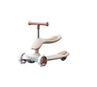 draisienne Trottinette Pliable for Enfants, Trottinette Portable à poussée et équilibre avec Coussin de siège for garçons et Filles Electrique(Brown)