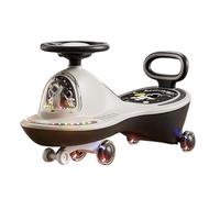 draisienne Trottinette Wiggle avec Roues Clignotantes à LED et Musique, Anti-retournement et Direction Flexible, Jouets à enfourcher Electrique(Grey,Flashing Wheel)