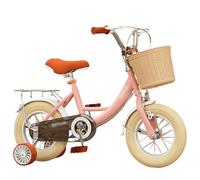 draisienne Vélo for Enfants de 3 à 12 Ans, 12 à 18 Pouces, avec Roues d'entraînement, Panier et siège for poupée, vélos for Enfants avec Frein à rétropédalage Electrique(18inch)