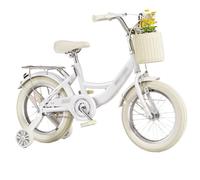 draisienne Vélo for Enfants Double Frein À Main, for Tout-Petits Garçons Et Filles, avec Panier Tissé, Roues Auxiliaires Et Sonnette for Les 6 À 12 Ans Electrique(Wit,20inch)