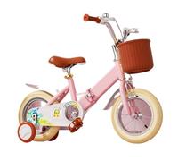 draisienne Vélo for Enfants, Filles et garçons de 2 à 9 Ans, 12, 14, 16 et 18 Pouces, avec siège et Panier for poupée, vélo Pliable Electrique(Roze,14inch)