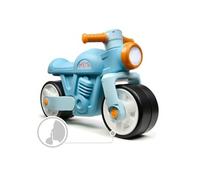 Draisienne vintage Moto bleue avec larges roues silencieuses 1 à 3 ans -