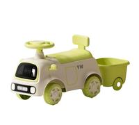 draisienne Voiture à Pousser avec remorque, Jouets d'intérieur et d'extérieur for Enfants avec Rangement sous Le siège, Musique légère Electrique(Groen,with Trailer)