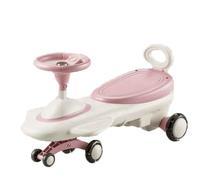 draisienne Voiture électrique à pédales, Jouet à enfourcher for Les 3 Ans et Plus, Voiture pivotante 2 en 1 avec Roues Clignotantes en PU, lumière Musicale Electrique(Roze)