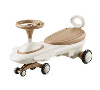 draisienne Voiture électrique à pédales, Jouet à enfourcher for Les 3 Ans et Plus, Voiture pivotante 2 en 1 avec Roues Clignotantes en PU, lumière Musicale Electrique(Khaki)