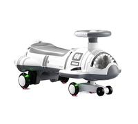 draisienne Voiture électrique pivotante 2 en 1 à pédales, silencieuse, avec Roues Lumineuses colorées et rotatives à 360 degrés Electrique(Grey,Electric Type)