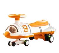 draisienne Voiture électrique pivotante 2 en 1 à pédales, silencieuse, avec Roues Lumineuses colorées et rotatives à 360 degrés Electrique(Oranje,Sliding Type)