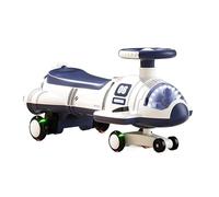 draisienne Voiture électrique pivotante 2 en 1 à pédales, silencieuse, avec Roues Lumineuses colorées et rotatives à 360 degrés Electrique(Blauw,Electric Type)