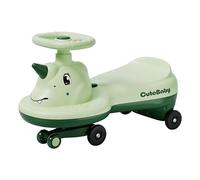 draisienne Voiture Wiggle avec Musique, lumières, Roues Clignotantes silencieuses, Jouet à enfourcher for garçons et Filles de 1 à 6 Ans Electrique(Groen,Normal Wheel)