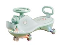 draisienne Voiture Wiggle avec Roues Lumineuses Anti-retournement, tournez Wiggle et C'est Parti. Le Meilleur Jouet à enfourcher for garçons et Filles Electrique(Cyan,Flashing Wheel)