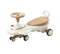 draisienne Wiggle Car avec lumières et Musique for Enfants, Voiture pivotante for garçons et Filles à partir de 3 Ans, véhicule Jouet intérieur/extérieur Electrique(Brown,Electric Type)