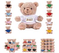DRAJOIN 6 à 18 Pièces Peluches Ours Personnalisées en Lot avec Photo Texte, Small Teddy Bears Bulk Petits Ours en Peluche Personnalisés pour Cadeaux de Saint Valentin et de Noël pour Classe, 11cm
