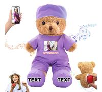 DRAJOIN Cadeau personnalisé Ours en Peluche personnalisé avec Texte et Photo, Nounours comme Cadeau pour infirmière ou médecin Femmes et Hommes pour médecin infirmière étudiant en médecine, 25cm