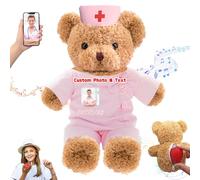 DRAJOIN Cadeau personnalisé Ours en Peluche personnalisé avec Texte et Photo, Nounours comme Cadeau pour infirmière ou médecin Femmes et Hommes pour médecin infirmière étudiant en médecine, 30cm