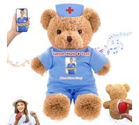 DRAJOIN Cadeau personnalisé Ours en Peluche personnalisé avec Texte et Photo, Nounours comme Cadeau pour infirmière ou médecin Femmes et Hommes pour médecin infirmière étudiant en médecine, 30cm