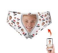 DRAJOIN Culotte Femme Personnalisée pour Femme, String Personnalisé avec Nom pour Elle, String Personnalisé avec Photo sous-vêtements Drôles comme Cadeau de St Valentin sa Petite Amie, Son épouse