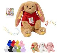 DRAJOIN Lapin en Peluche Personnalisé avec Texte Et Photo, Easter Bunny Jouet en Peluche Customisé comme Cadeaux Personnalisés pour Adultes Et Enfants À Pâques Et Noël, 25cm