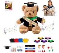 DRAJOIN Ours De Diplôme Personnalisé avec Photo Et Texte pour La Saint Valentin Et Le Diplôme, Graduation Teddy Bear Cadeau Spécial pour Maternelle Lycée Collège Et Université 32cm