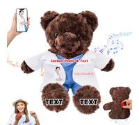 DRAJOIN Ours en Peluche personnalisé avec Texte et Photo, Nounours comme Cadeau pour infirmière ou médecin Femmes et Hommes, Cadeau personnalisé pour médecin, infirmière, étudiant en médecine, 20cm