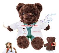 DRAJOIN Ours en Peluche personnalisé avec Texte et Photo, Nounours comme Cadeau pour infirmière ou médecin Femmes et Hommes, Cadeau personnalisé pour médecin, infirmière, étudiant en médecine, 25cm