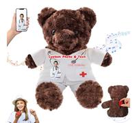DRAJOIN Ours en Peluche personnalisé avec Texte et Photo, Nounours comme Cadeau pour infirmière ou médecin Femmes et Hommes, Cadeau personnalisé pour médecin, infirmière, étudiant en médecine, 20cm