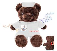 DRAJOIN Ours en Peluche personnalisé avec Texte et Photo, Nounours comme Cadeau pour infirmière ou médecin Femmes et Hommes, Cadeau personnalisé pour médecin, infirmière, étudiant en médecine, 25cm