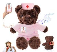 DRAJOIN Ours en Peluche personnalisé avec Texte et Photo, Nounours comme Cadeau pour infirmière ou médecin Femmes et Hommes, Cadeau personnalisé pour médecin, infirmière, étudiant en médecine, 25cm