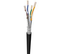 Draka 95419 Câble d'installation extérieur CAT 7, S/FTP (PiMF), 100 m, noir - CU, AWG 23/1 (solide), PE