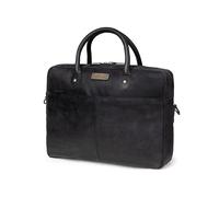 DRAKENSBERG Hugo Sacoche en cuir pour homme - Fabriquée à la main - Élégante sacoche pour ordinateur portable pour le travail et les voyages - 11 l, Noir , taille unique