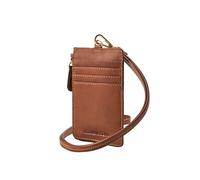 DRAKENSBERG Porte-cartes « AVA » petit format à porter autour du cou, avec porte-monnaie, pochette poitrine, cuir de vachette, Marron caramel, Mini Geldbeutel - 8x13cm, Moderne