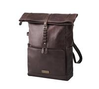 DRAKENSBERG Sac à dos en cuir « Arthur » avec compartiment pour ordinateur portable 17", compartiment d'organisation technique, business, bagage à main, 20-30 l, Marron café, L, Décontracté