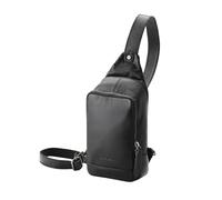 DRAKENSBERG Sac à dos en cuir « Emilio » pour homme - Sac à bandoulière et sac de poitrine de luxe - 2 l, Noir , Taille Unique