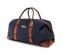 DRAKENSBERG Sac De Voyage Classique 'David' (L) - Grand Sac Weekend Homme, Toile, Cuir, Extensible, Design Safari Vintage, 60L - Bleu-Marine, DR00156