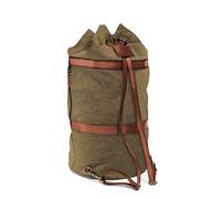 DRAKENSBERG Sac Marin 'Robin' - Grand Sac de Voyage Marine comme Sac à Dos, XL Duffel Bag et Bagage à Main au Design Vintage-rétro, Fait Main Durable, 60L, Toile, Cuir, Vert Olive, DR00125