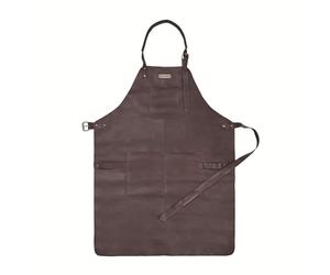 DRAKENSBERG Tablier de barbecue 'Bob' - Tablier de cuisine professionnel, cuir de buffle pour BBQ, gastro, bar, barista, cadeau pour hommes, fait main durable, rétro-vintage, marron-café, DR00343