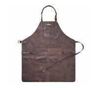 DRAKENSBERG Tablier de barbecue en cuir « Bob» pour homme, extra large, grande taille, tablier de barbecue en cuir de haute qualité, Marron café, XXL
