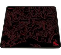Drakkar Tapis de Souris Gaming Medalland 32 x 27 cm - Surface Microfibre antidérapante - Caoutchouc - Motif Carte Viking - Noir et Rouge